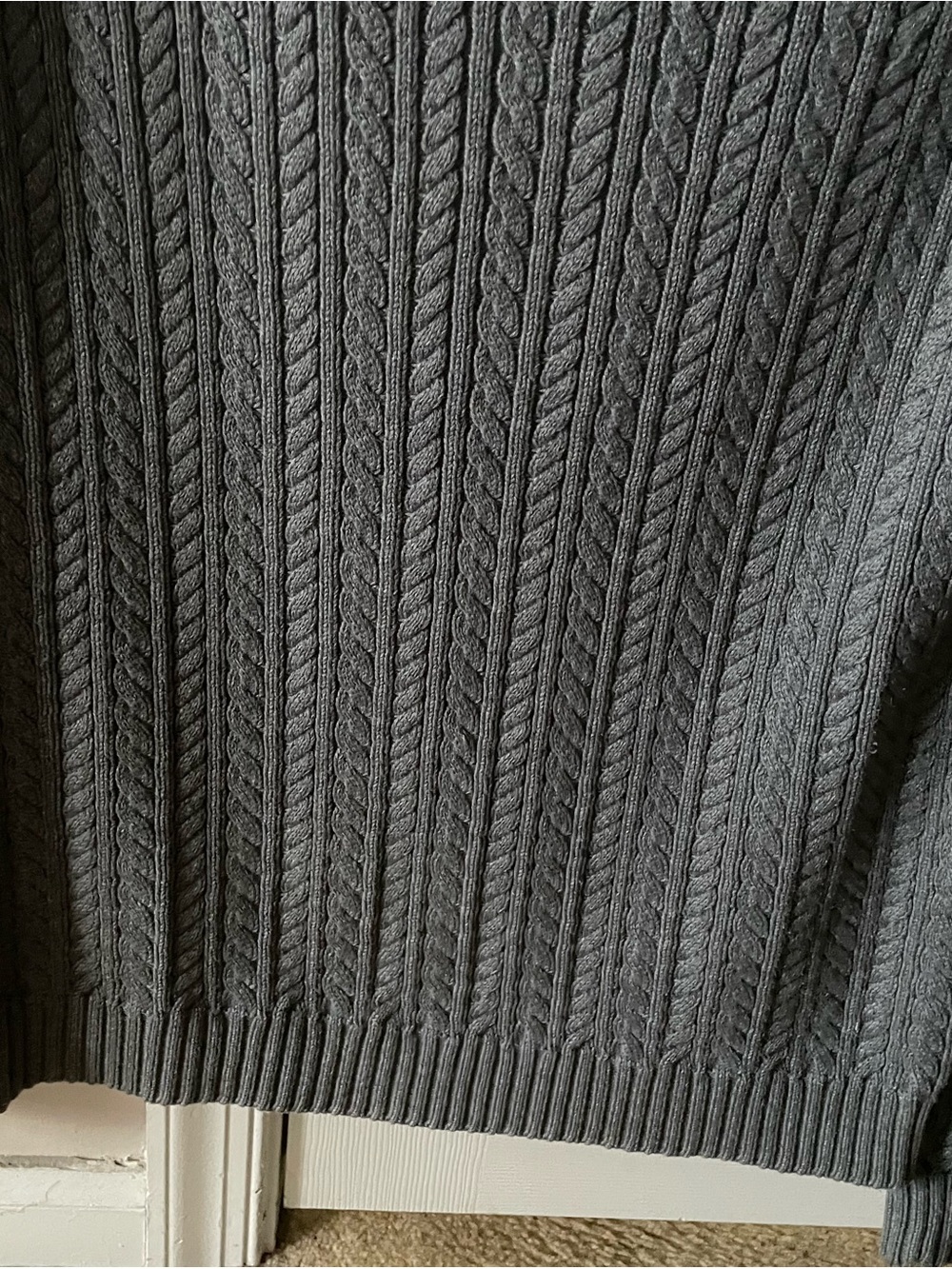 Vintage Ralph Lauren Gray Cotton Cable Knit Sweater Size Medium - Picture 12 of 12